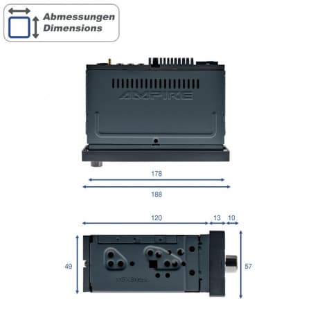 CPR60 - 1DIN radio, 6.38'' Display, DAB+