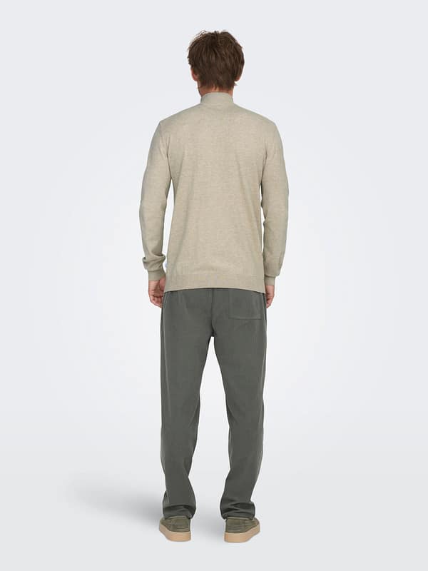 ONSLOUI REG 12 MEL HALF ZIP KNIT NOOS