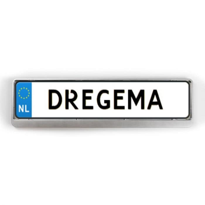 Kunststof kentekenplaathouder 'Click' 52x11cm Zilver