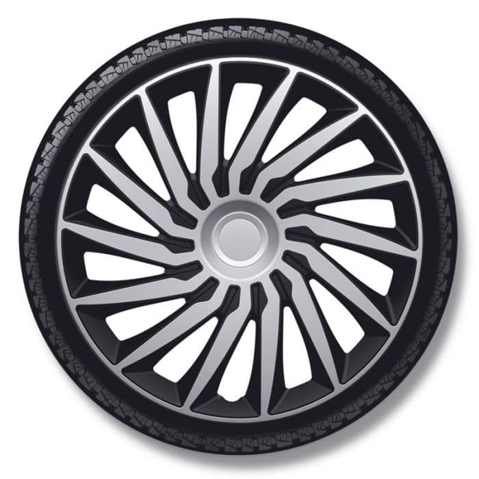 4-Delige Wieldoppenset Kendo 14-inch zilver/zwart