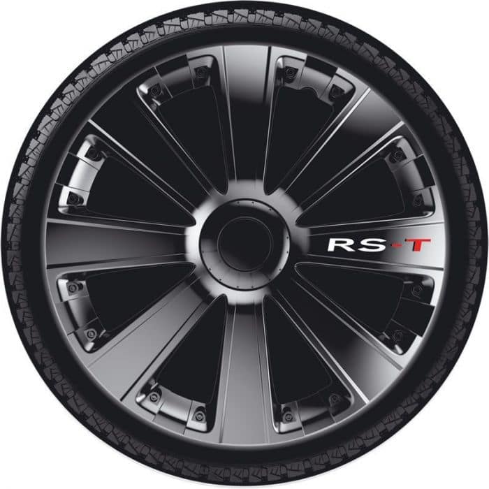 4-Delige Wieldoppenset RS-T 14-inch zwart