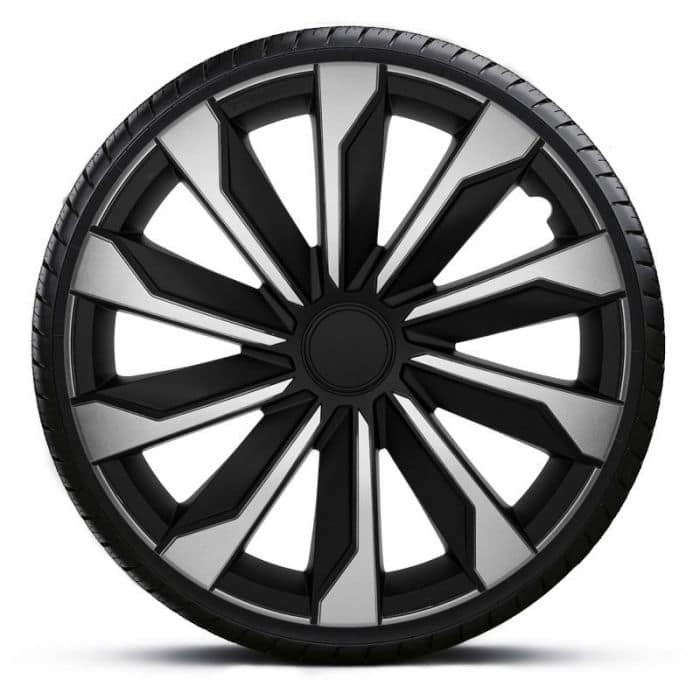 4-Delige Wieldoppenset Typhoon 14-inch zilver/zwart