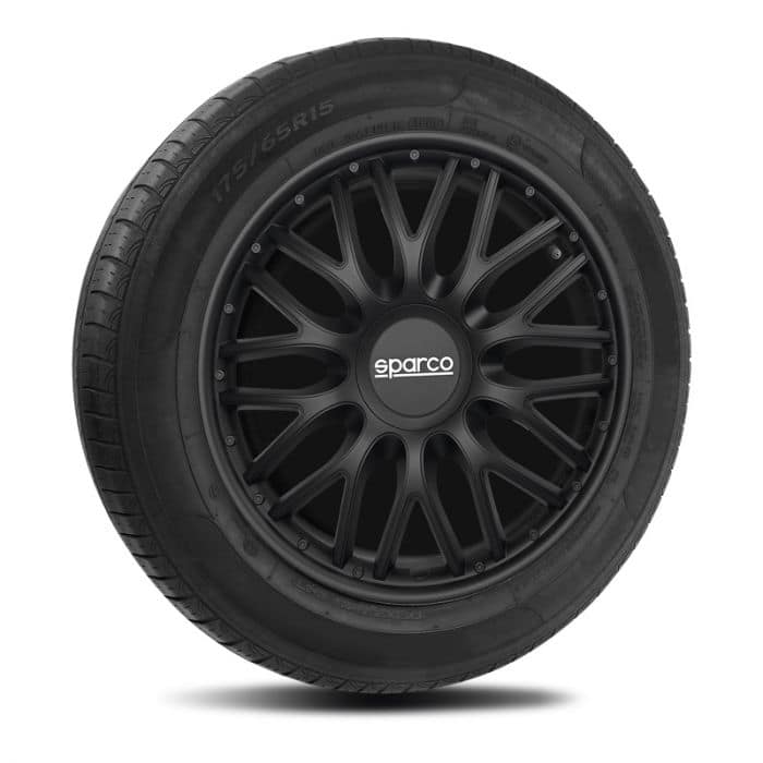 Sparco Wieldoppen Roma - 14-inch - Zwart - Set van 4 stuks