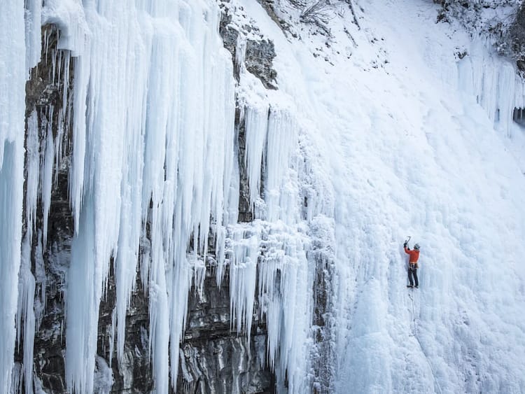 Klimmen in winter in Amerika 