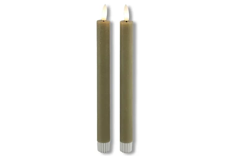 Rustieke set led dinerkaarsen beige - Afbeelding 3