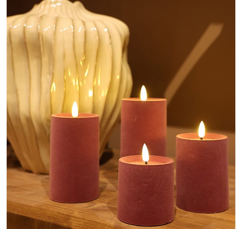 Led stompkaars velvet roze S - Afbeelding 2