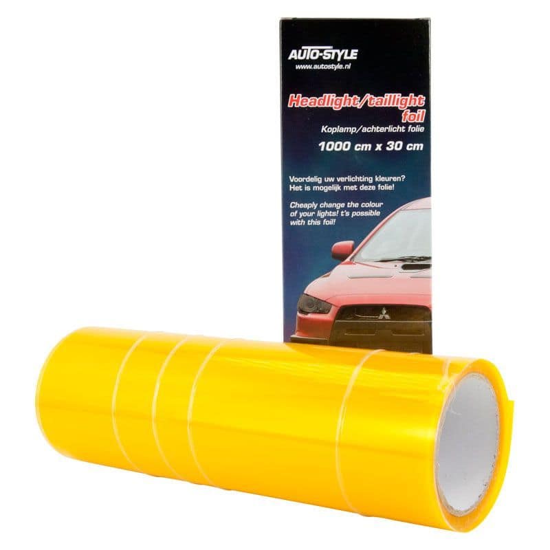 Koplamp-/Achterlicht folie - Geel - 1000x30 cm