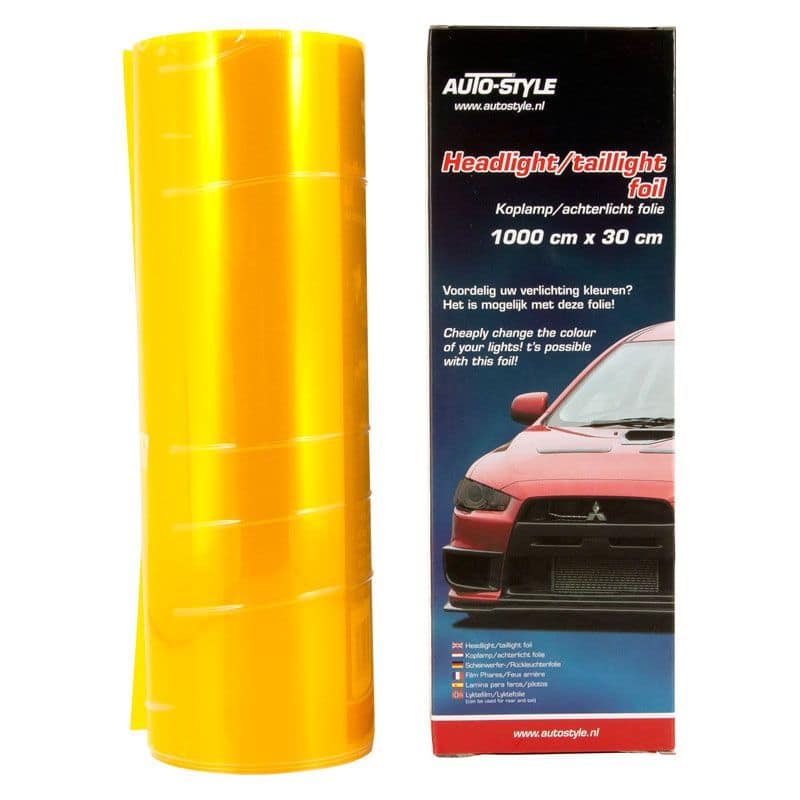Koplamp-/Achterlicht folie - Geel - 1000x30 cm