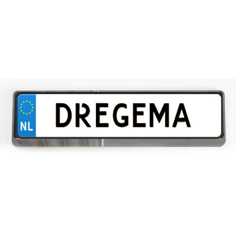 Kunststof kentekenplaathouder 'Click' 52x11cm Chroom