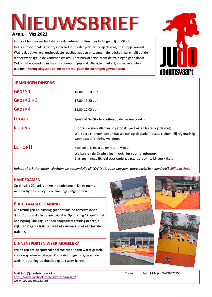 Nieuwsbrief April Mei