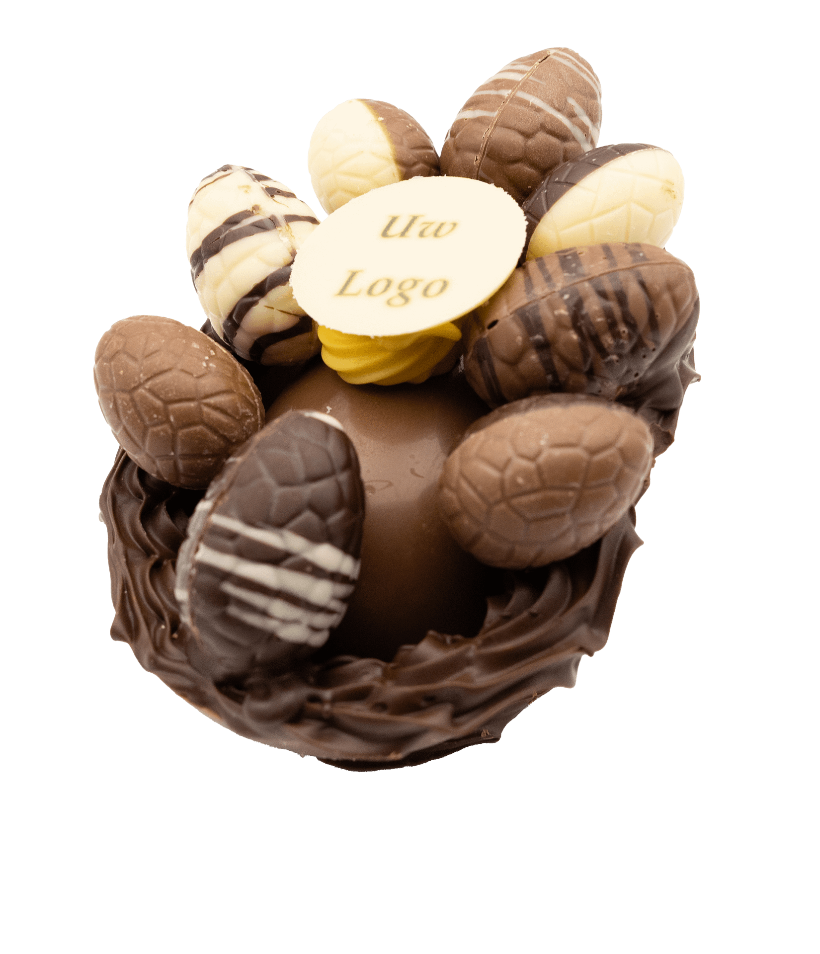 Opgemaakt ei op een voetje van roomchocolade