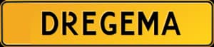 Kenteken plaat dregema