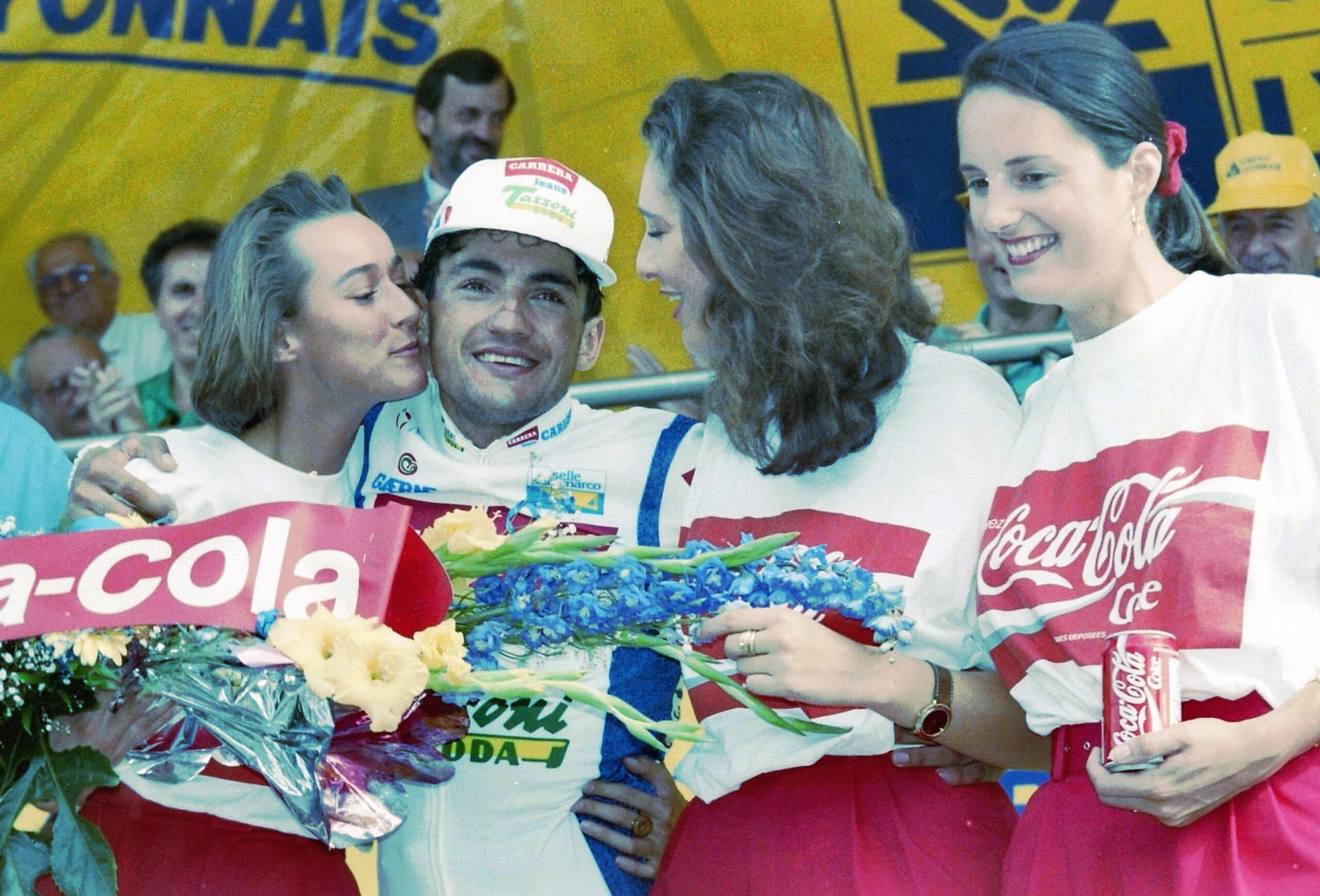 Cyclist Claudio Chiappucci meets the Tour-misses at the Tour de France stage in Saint Gervais–Sestriere, 1992